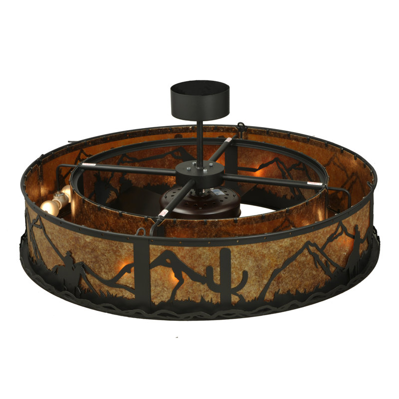 Caseylynn Downrod Flush Mount Ceiling Fan