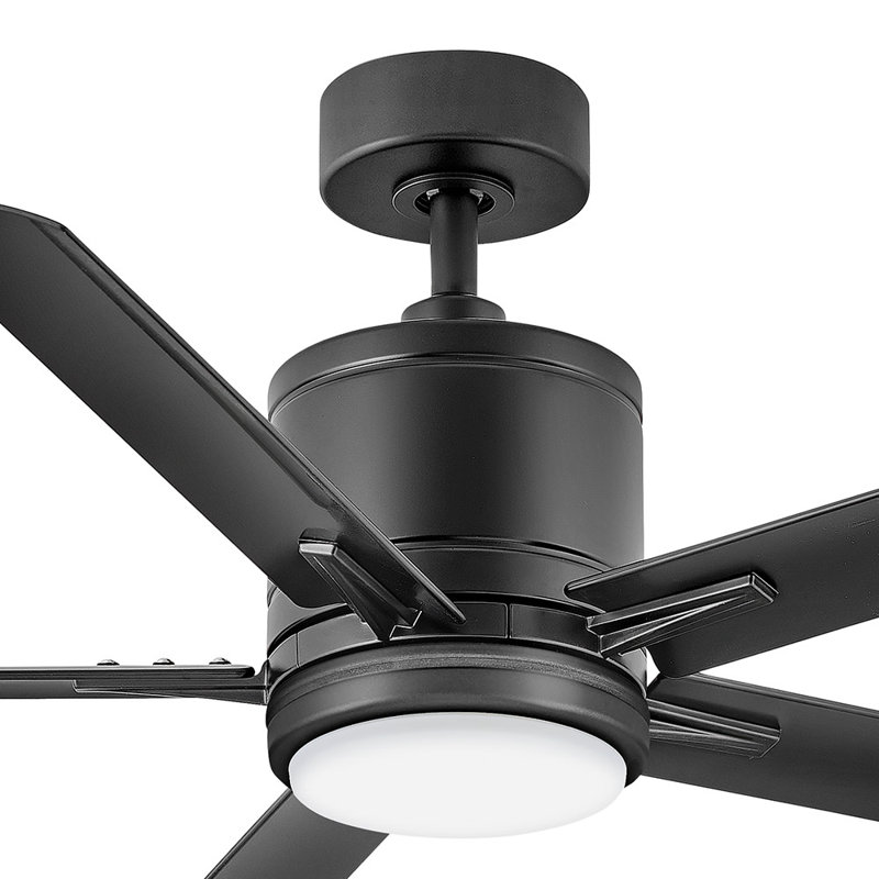 Ventilateur de plafond à DEL Hinkley Vail, Noir mat, Noir mat