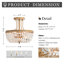 Lustre semi-encastré 3 lumières en laiton brossé Jessica