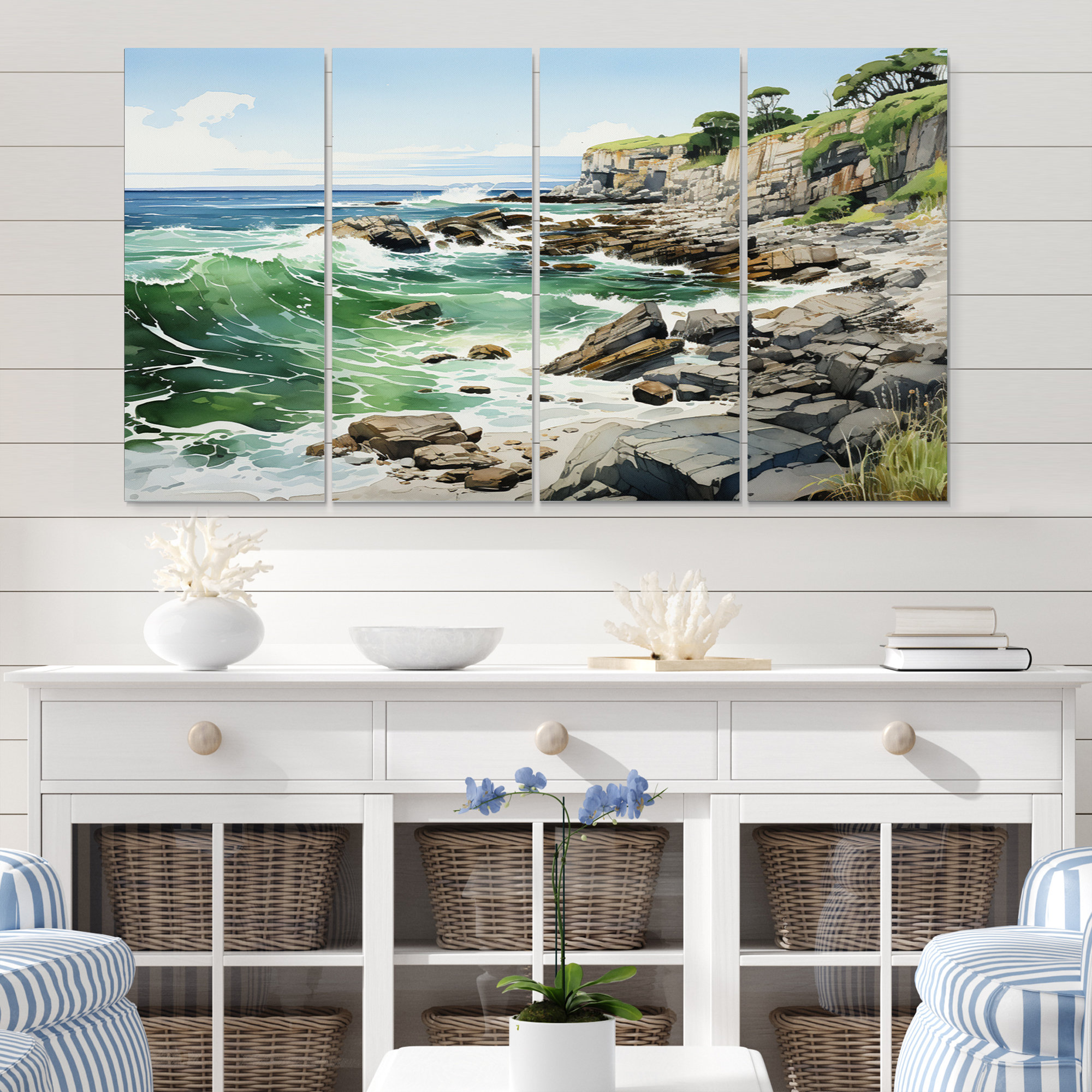 Dovecove Coastal Rocks - Landscapes Metal Wall Art Prints Set | Wayfair