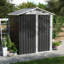 Remise de rangement extérieure 5,4 x 4,27 pi avec porte à charnières en métal pour jardin, patio, pelouse, utilitaire et rangement pour vélos