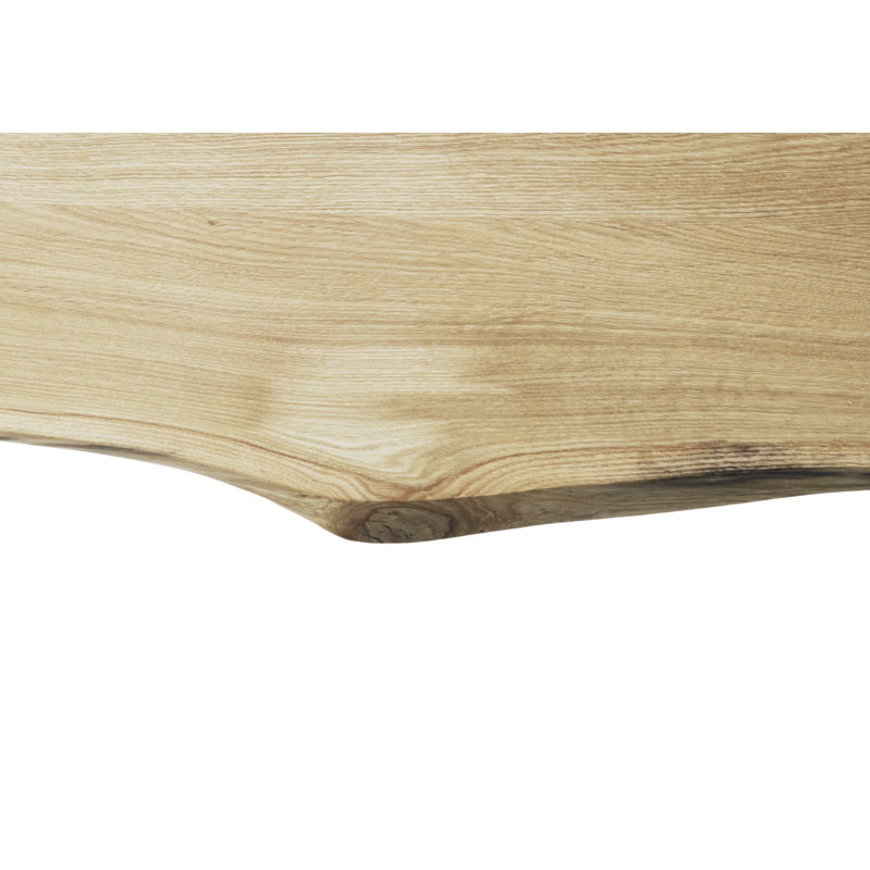 Agna Oak Solid Wood Top Metal Base Dining Table, H74 x L200 x W90cm