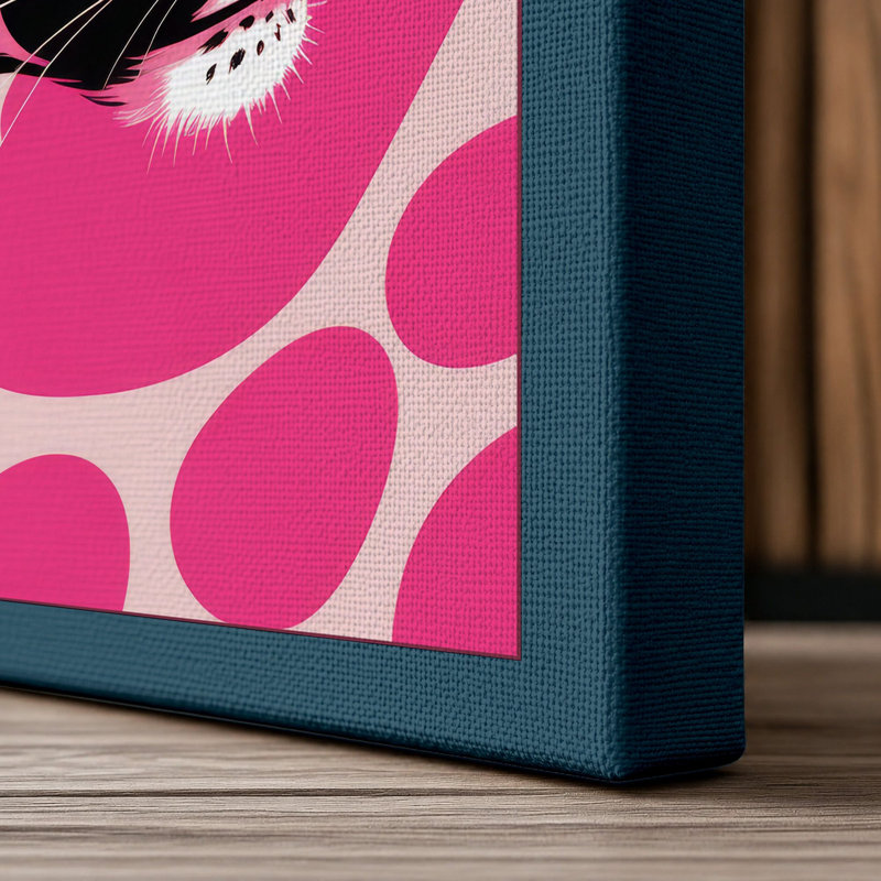 Leopard In Profile Modern - Print, 24x16 - 61.0 x 40.6 cm, Teal Border