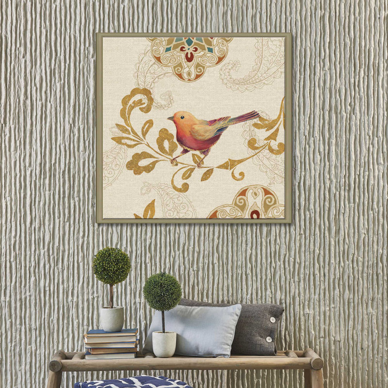 Oiseau arc-en-ciel orange - imprimé, H 18 po x l 18 po x P 1 po, Toile tendue