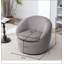 Fauteuil demi-tonneau en tissu Winnie Modern Teddy, pivotant à 360 °, gris, doux et invitant pour un confort et un style ultimes-908599947