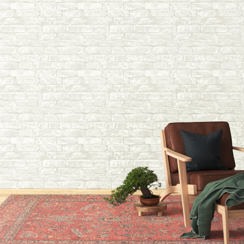  Rouleau de papier peint 33 pi x 20,5 po Farmhouse Brick, Rouille