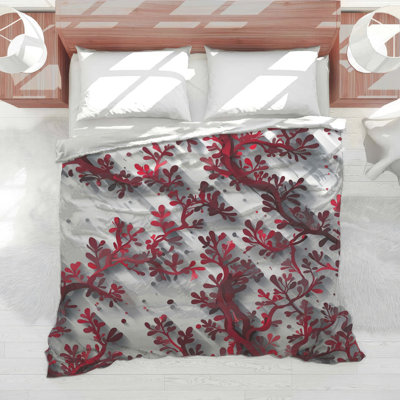 Red Branch Pattern Comforter