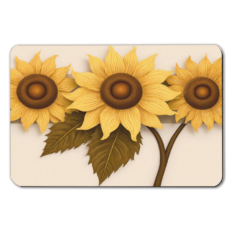 3D Sunflower Pattern Bath Mat, 36 X 24