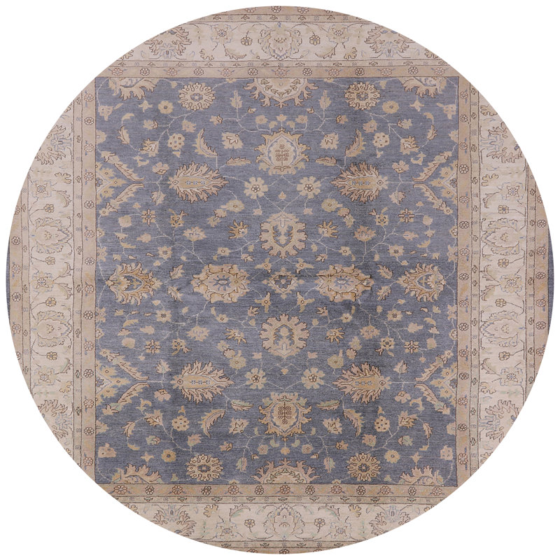 Tapis oriental bleu / beige Mourits, Rond 6 pi