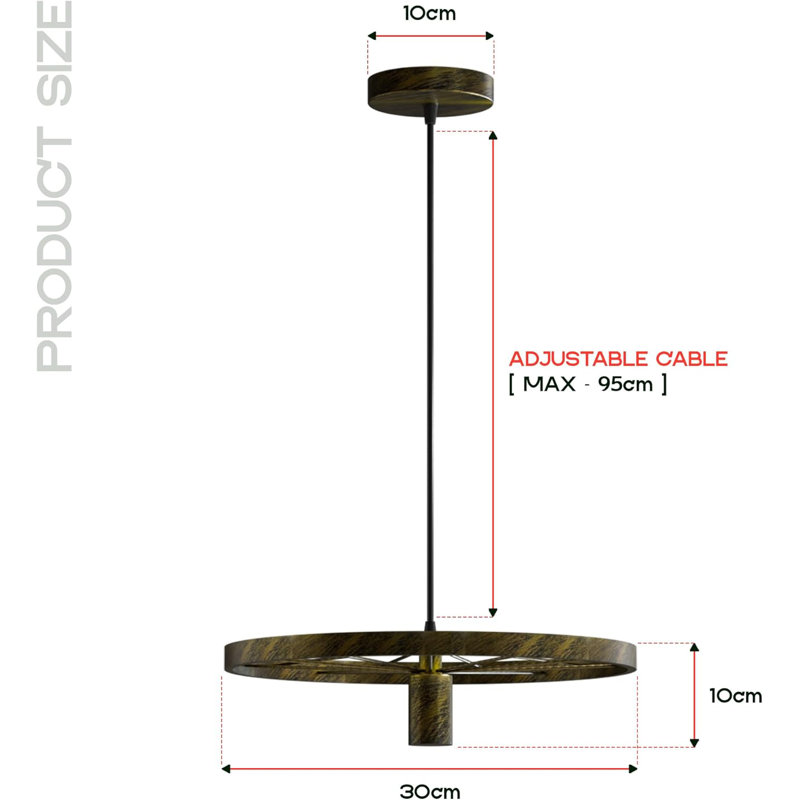 1 - Light Pendant, Brushed Brass