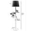 Lampe sur pied moderne noire avec structure en métal et tablettes en bois Luro, hauteur de 67,0 pouces | 3 tablettes réglables (11,8 po x 9,1 po, 10,2 po x 7,5 po, 9,8 po x 6,3 po) | Interrupteur marche / arrêt, douille E27, design élégant pour le salon et la chambre à coucher
