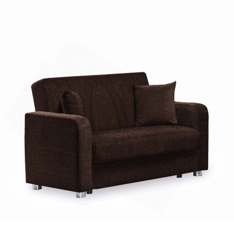 Causeuse convertible avec rangement Primenest Gravita, Marron foncé