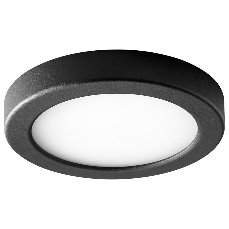 Plafonnier encastré 1 lumière Arizbeth, Noir, H 1 po x l 7 po x P 7 po