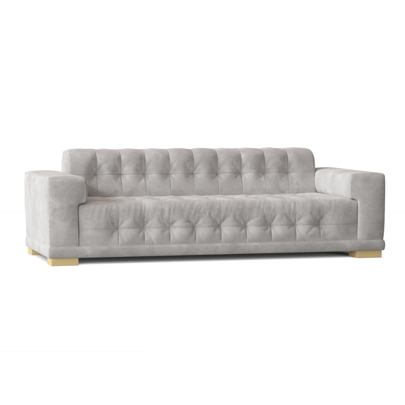 Canapé à accoudoirs carrés 89 po, Blanc velouté, Naturel, Standard