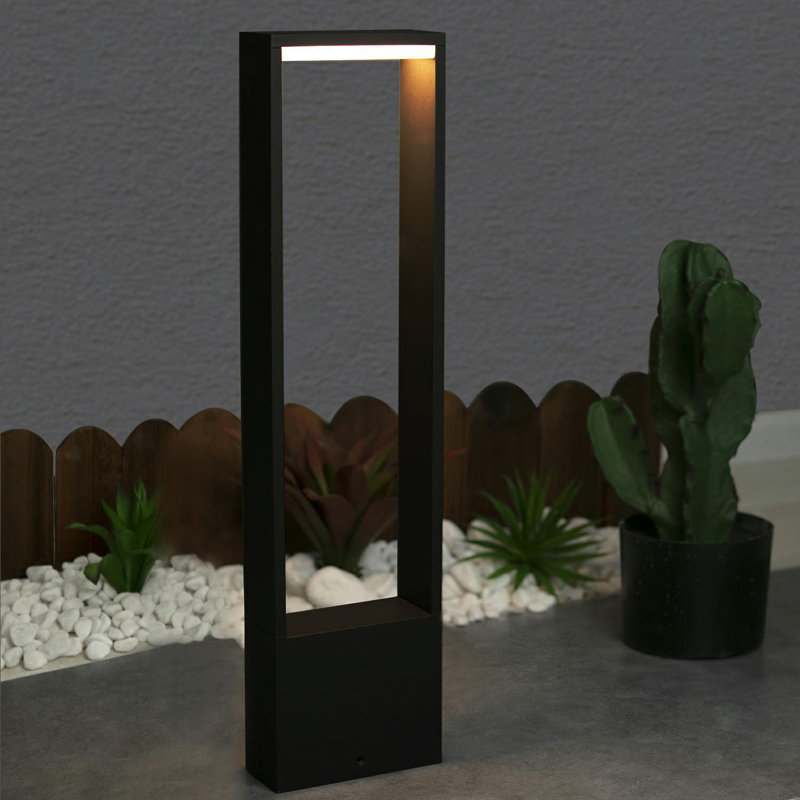 Éclairage de sentier extérieur à DEL avec éclairage de jardin carré de style européen moderne, Noir