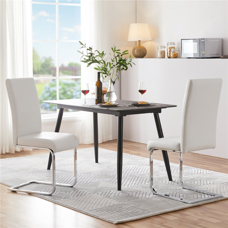  Upholstered Dining Chair, White