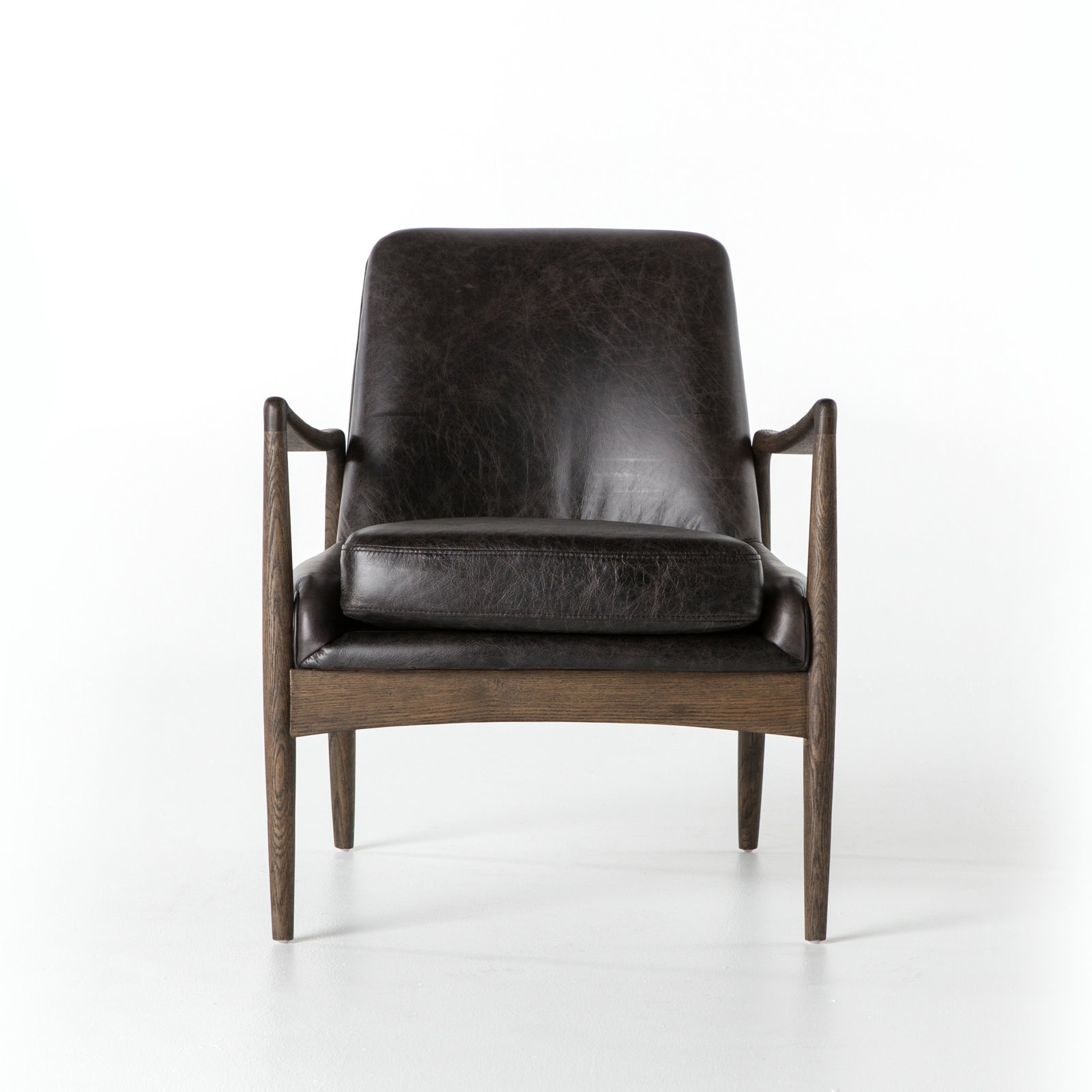 Batool Genuine Leather Armchair, Black Genuine Leather