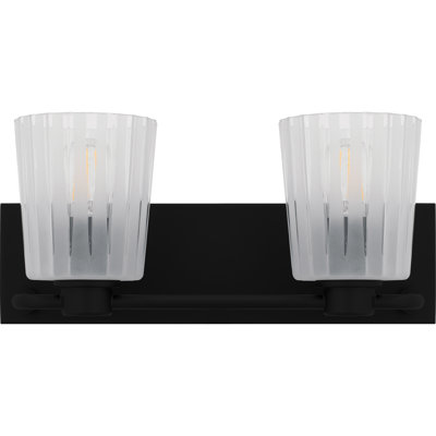 Alkis 2-Light Matte Black Bath Light