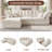 110" Cloud Sectional Couches L-Shaped Modular Boneless Chenille Sofa Couches With Deep Seat Ottoman And Side Pockets, Module Combination For Living Room 3 Seater, White-493577409