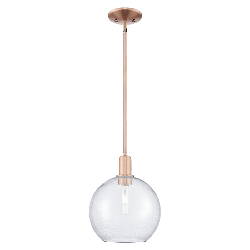 Mini-luminaire suspendu 1 lumière Arcadia - Athens, H 9 po x l 10 po x P 10 po, Grainé, Cuivre antique