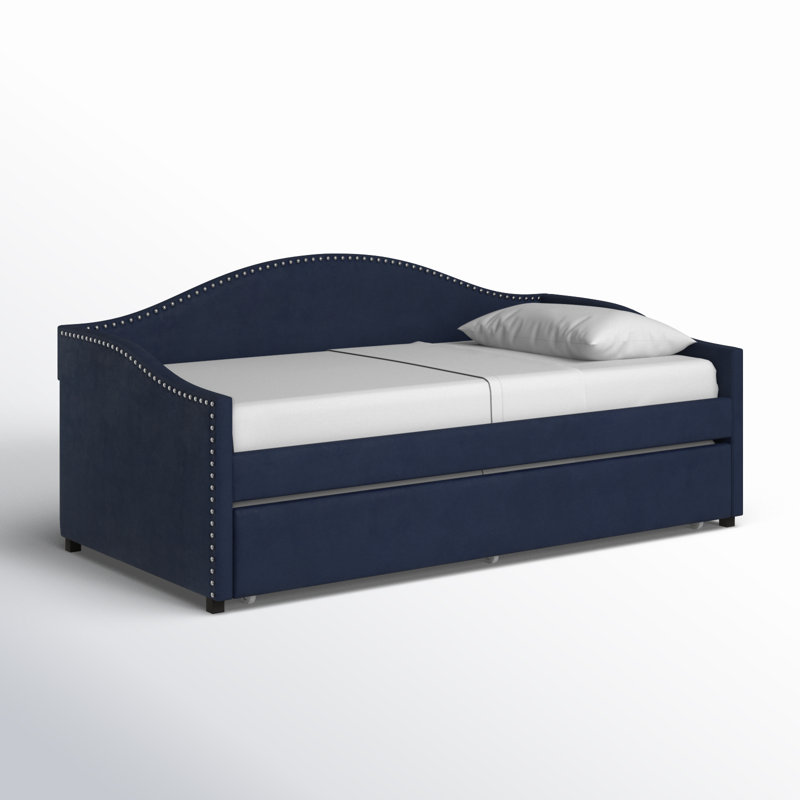 Lit de jour simple avec couchette Alisha, Bleu
