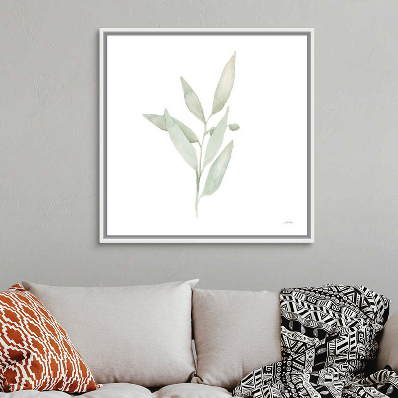 Art mural sur toile Sage II, Toile avec cadre blanc, H 38 po x l 38 po