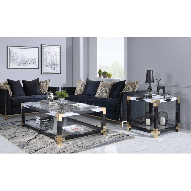Maravilla 2 - Piece Glass Top Living Room Table Set