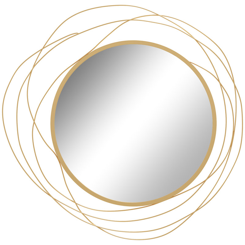 Metal Asymmetrical Mirror, Gold