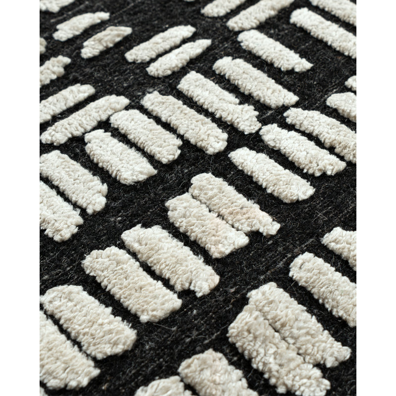 Hand Knotted Wool Geometric Area Rug in Ivory, Rectangle 12'3" x 14'10"