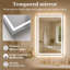 Miroir de salle de bain mural en cristal poli anti-buée à lumière DEL sans cadre 24 po x H 36 po TMMV-1816335409