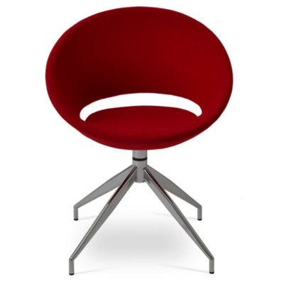 Crescent Metal Solid Back Side Chair