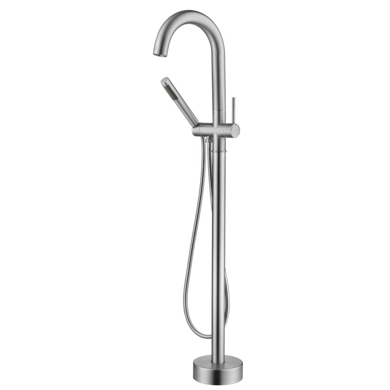 Robinet de baignoire autoportant Sumerain, Nickel brossé