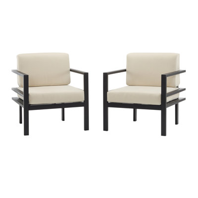 Christopher Knight Home 3 - Piece Modern Outdoor Patio Seating Set With Aluminum Frame, Weather - Resistant Cushions, Sleek Design & Side Table