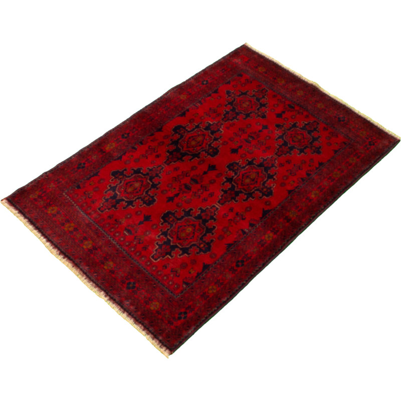 Tapis de zone en laine rouge 4 pi 2 po x 6 pi 5 po à main one-of-kind-noué la 2010 esari Allaina