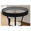 Clear Tempered Glass Accent Table with Black Metal Frame - Round Side Table for Living Room, Bedroom End Table, Transitional Nightstand