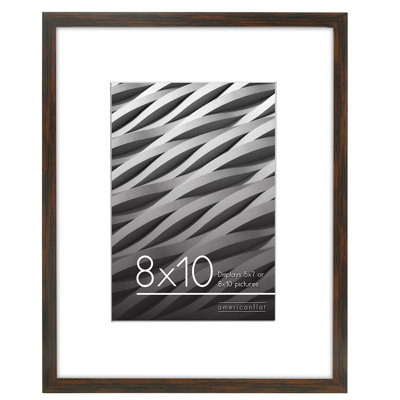 Cadre photo avec bordure fine et passe-partout - Verre incassable pour suspendre et poser une table