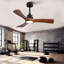 Nouveau ventilateur de plafond en bois 42 pouces avec 3 pales en bois massif, télécommande et moteur à courant continu pour le salon
