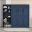 Grand lit escamotable mural avec bureau et tablettes de rangement multicouches-2002905610