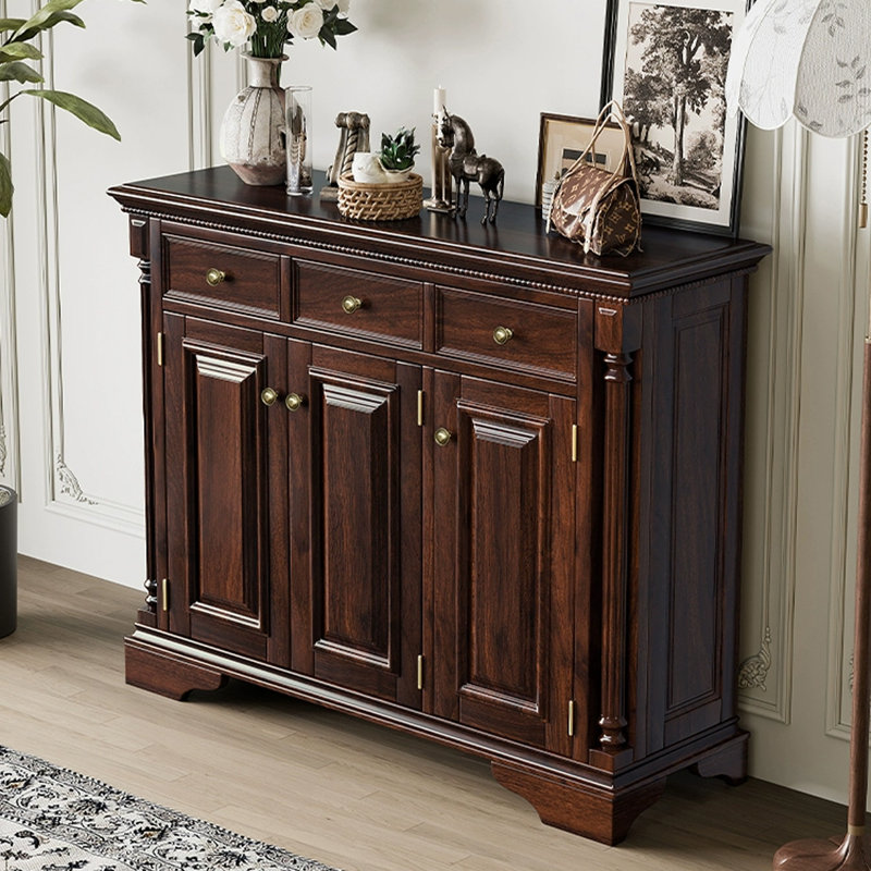 Banc de rangement en bois massif pour chaussures noir