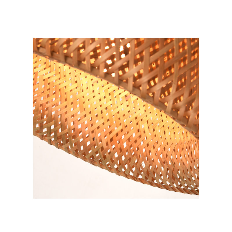 Luminaire suspendu géométrique à 1 lumière avec accents en bois Rossana