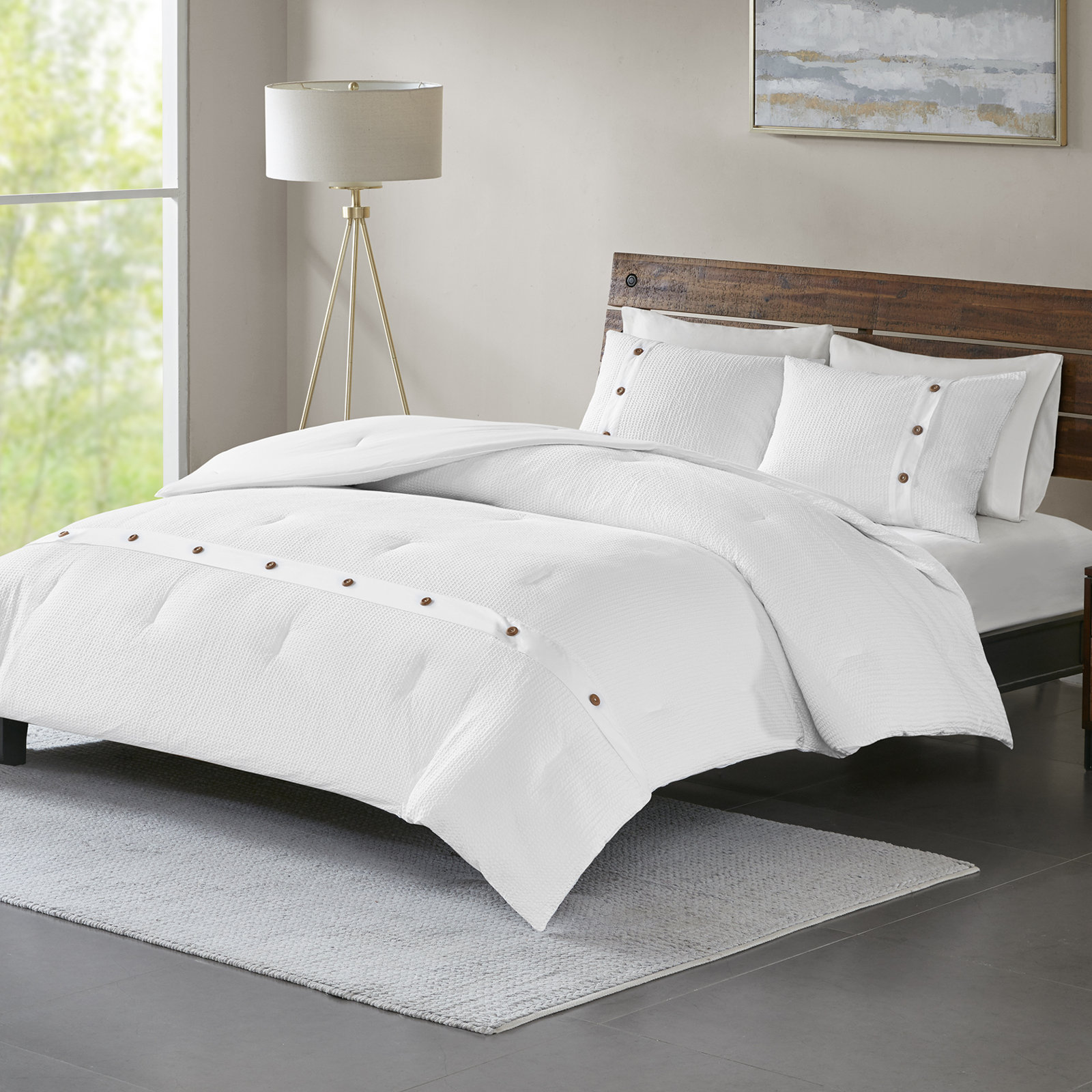 Marcus Cotton Comforter Set, Full/Queen Comforter + 2 Shams