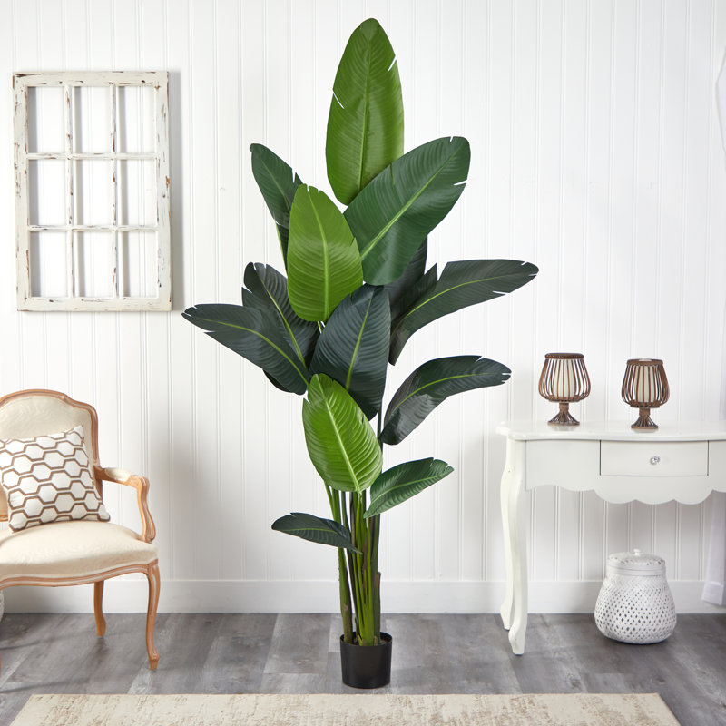 Faux Palm Tree in Planter, 84"H x 30"W x 15"D