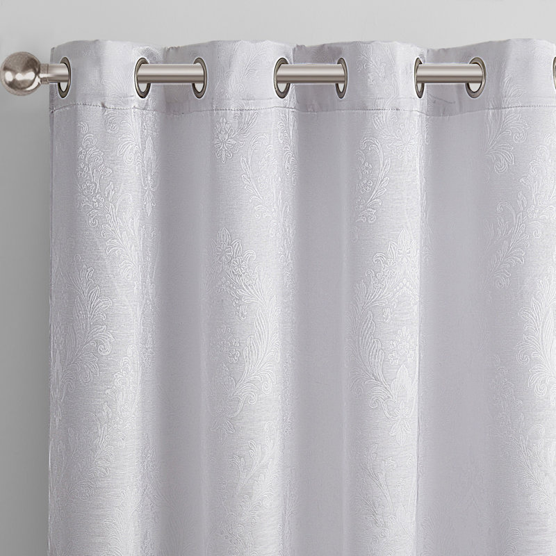 Kaci Blackout Single Curtain Panel, White, 52" W x 90" L