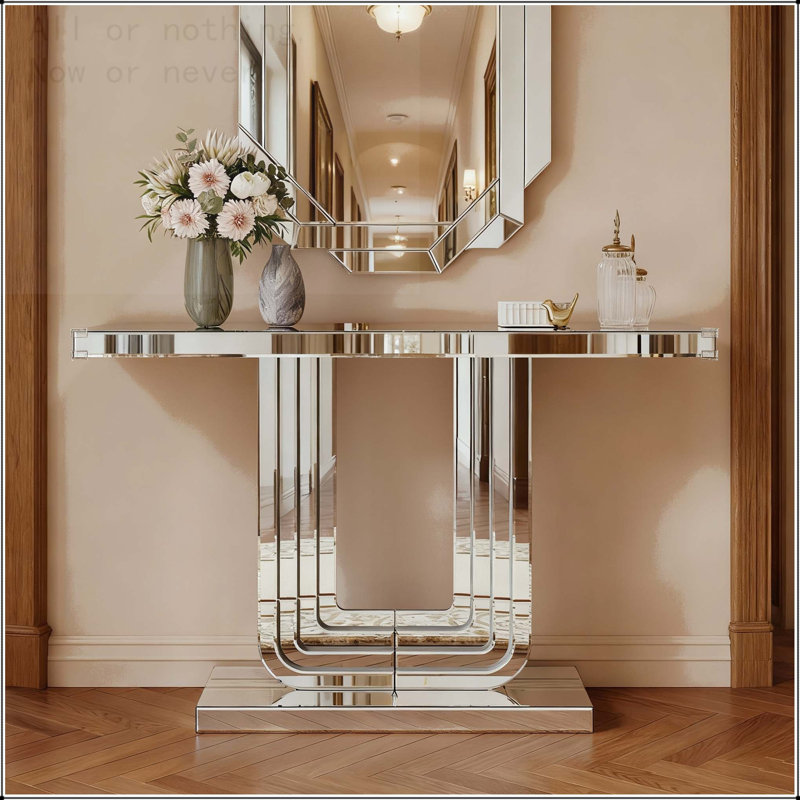 Table d'entrée pleine grandeur à miroir, Base en U