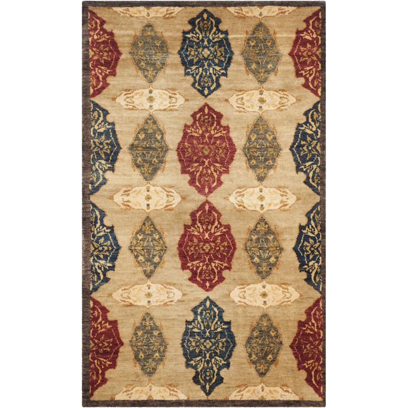 Tibetan Hand Knotted Wool Pile Rug, Rectangle 3' x 5'