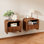 Ensemble de 2 tables d'appoint flottantes, petite table de bout murale avec tiroir et tablette de rangement ouverte, console de style campagne moderne en bois pour le salon, la chambre à coucher