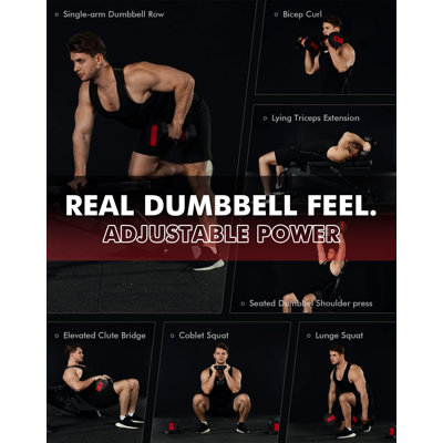 Mikolo Adjustable Dumbbell Pair, 26.5 lb Total Weight, 6-in-1 Selection And Cageless Design For Home Gym