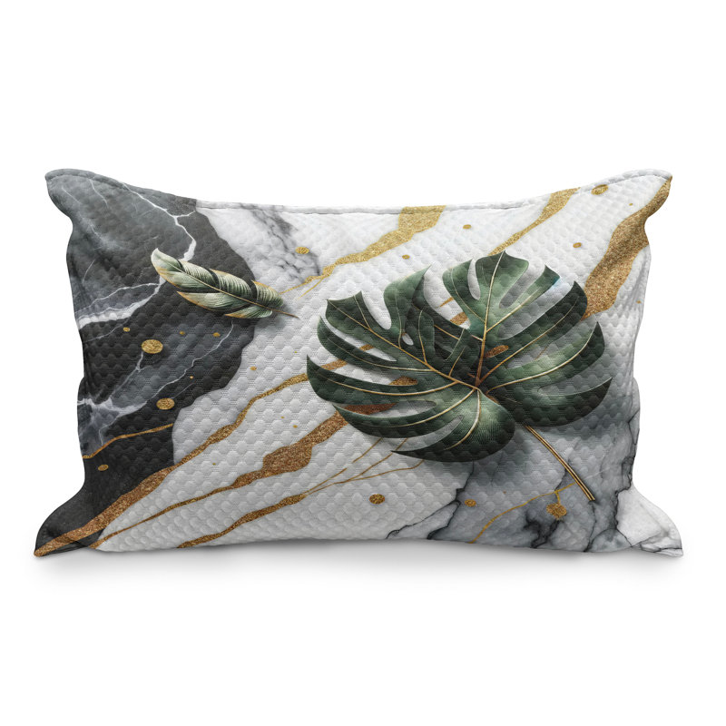 Taie d'oreiller matelassée Ambesonne Monstera, H 20 po x l 30 po