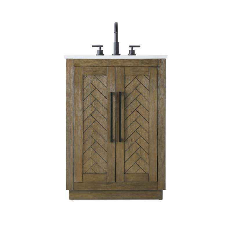 Meuble-lavabo simple 24 po, Noisette chêne