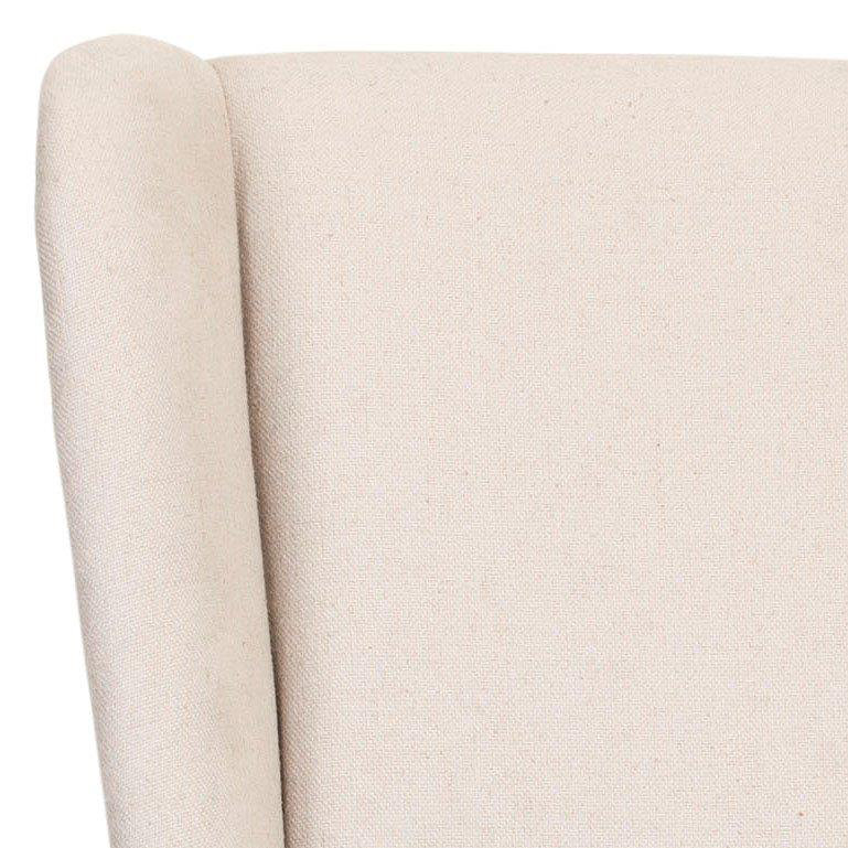 Chaise d'appoint rembourrée en lin Bacall, Taupe avec bordure de clou argent